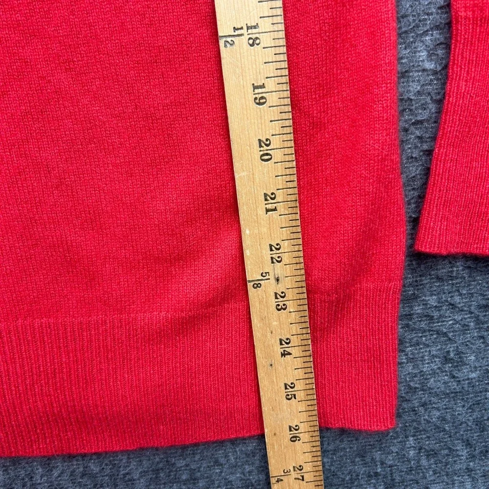 Alex Marie Cashmere V-Neck‎ Sweater M Red Soft Old Money Quiet Luxury Preppy
